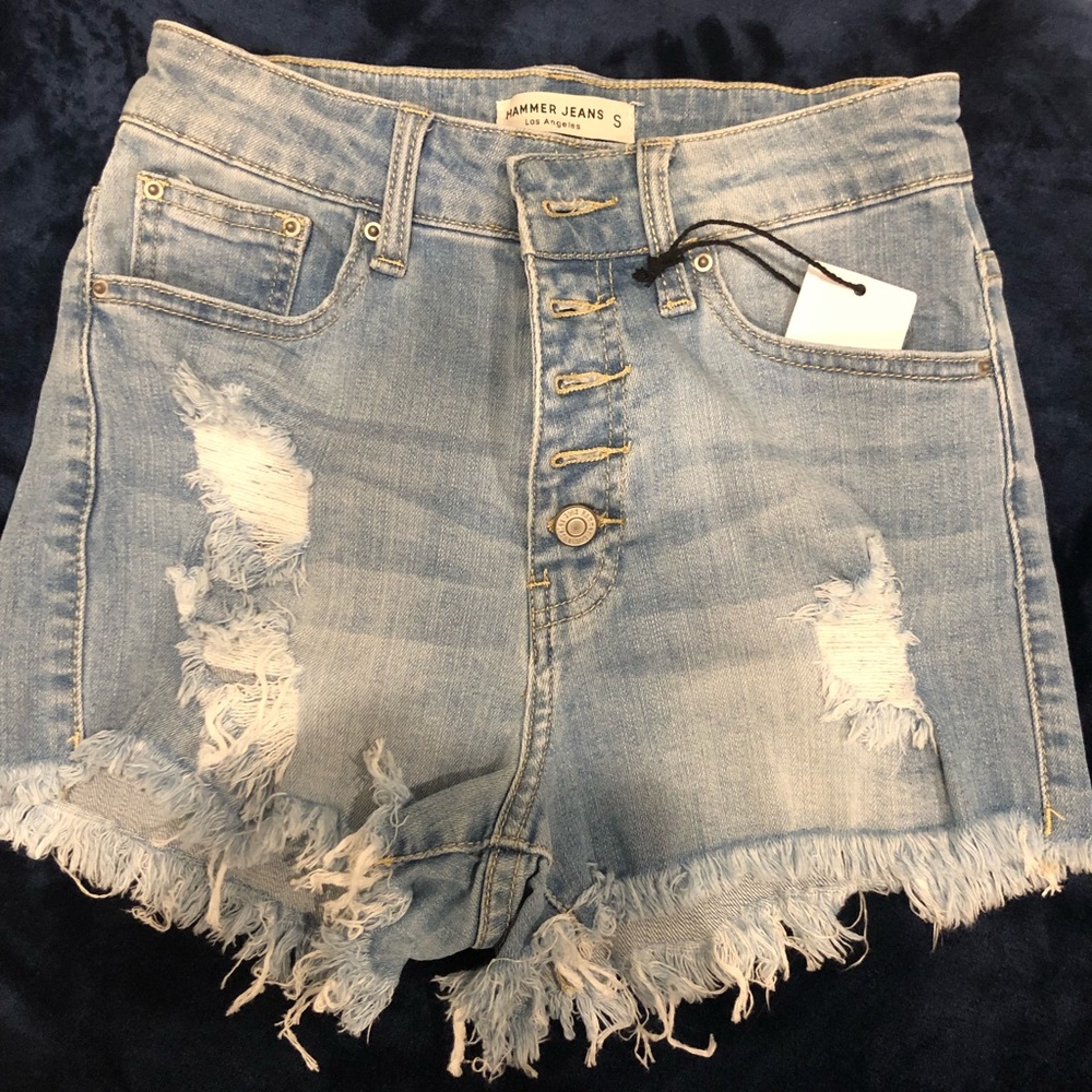 Fashionnova distressed denim shorts